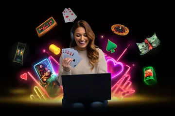 A glowing roulette wheel with cascading chips, symbolizing the engaging live and instant-win games available on SPORTYBEF.